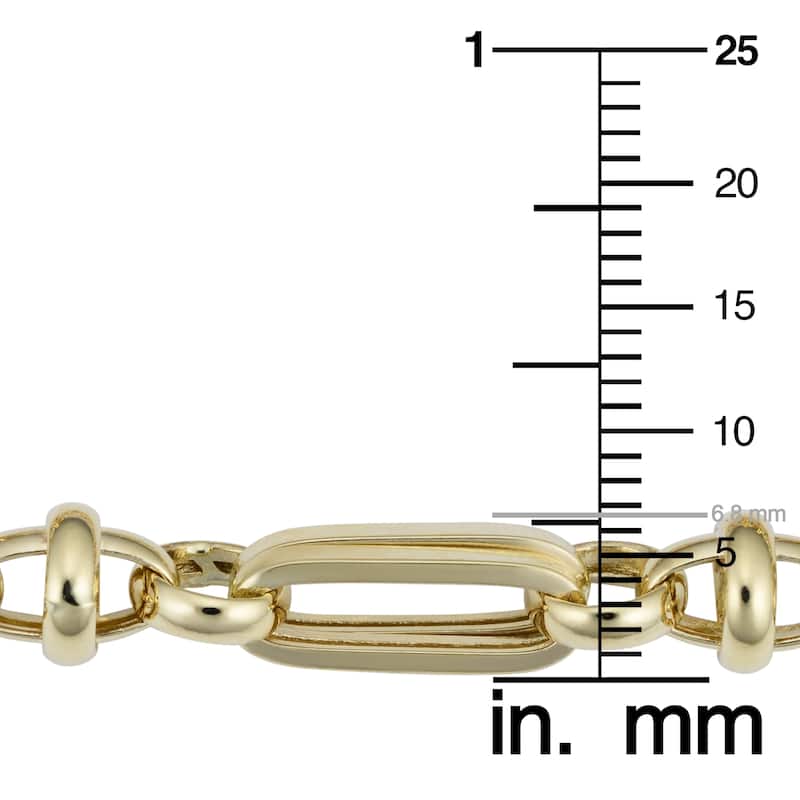 Fremada Men's 14k Yellow Gold Semi Solid Link Bracelet (8 millimeters, 8.5 inches)