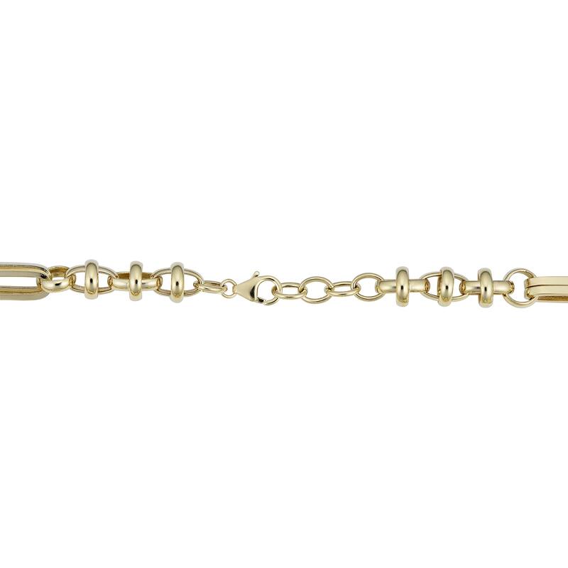 Fremada Men's 14k Yellow Gold Semi Solid Link Bracelet (8 millimeters, 8.5 inches)