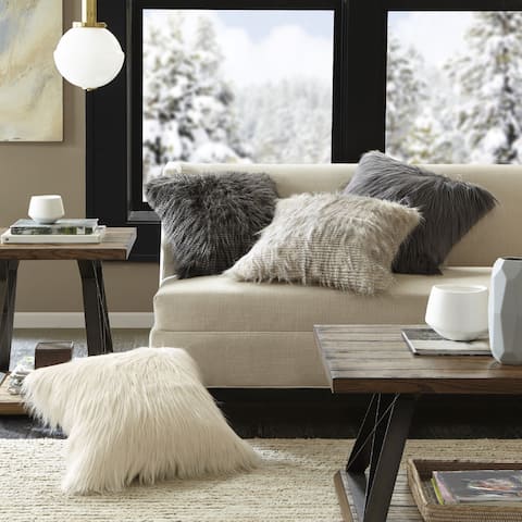 Madison Park Adelaide Premium Luxury Faux Fur Square Throw Pillow