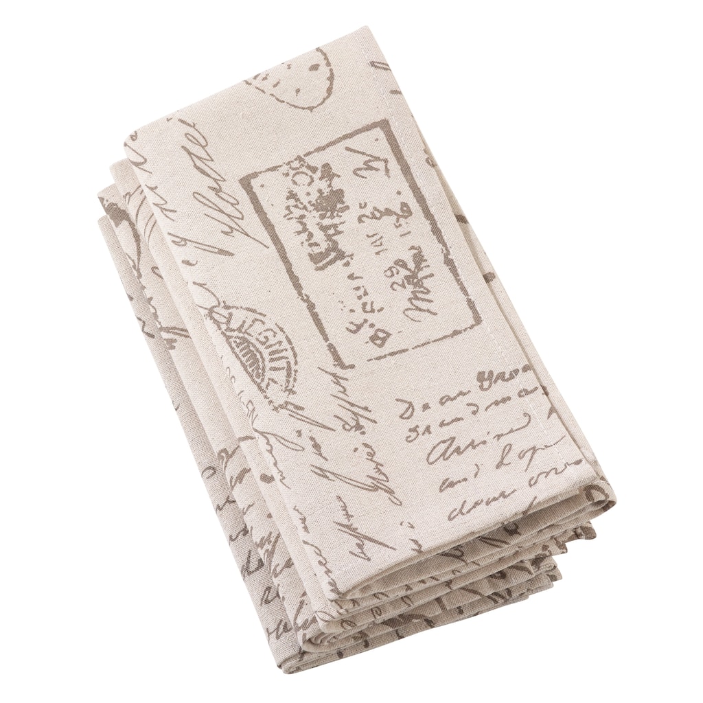 Old Fashioned Script Print Design Napkin - Set of 4