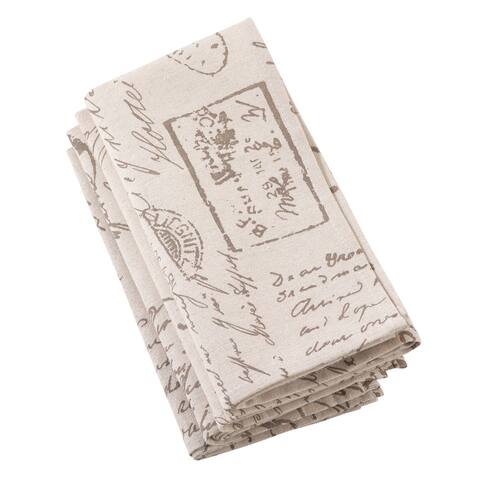 Old Fashioned Script Print Design Napkin - Set of 4