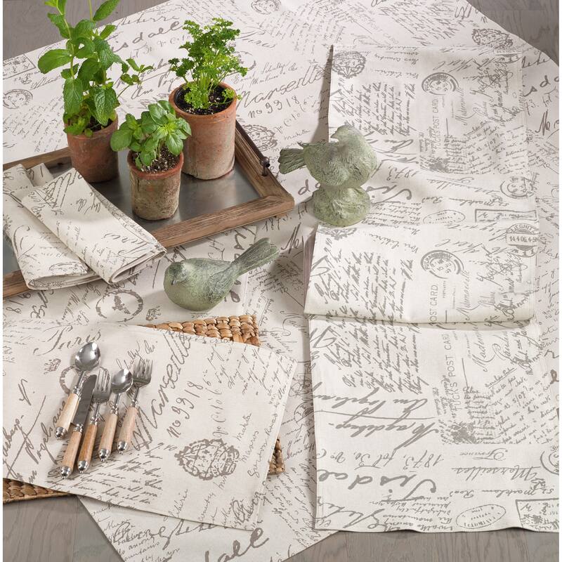 Old Fashioned Script Print Design Napkin - Set of 4