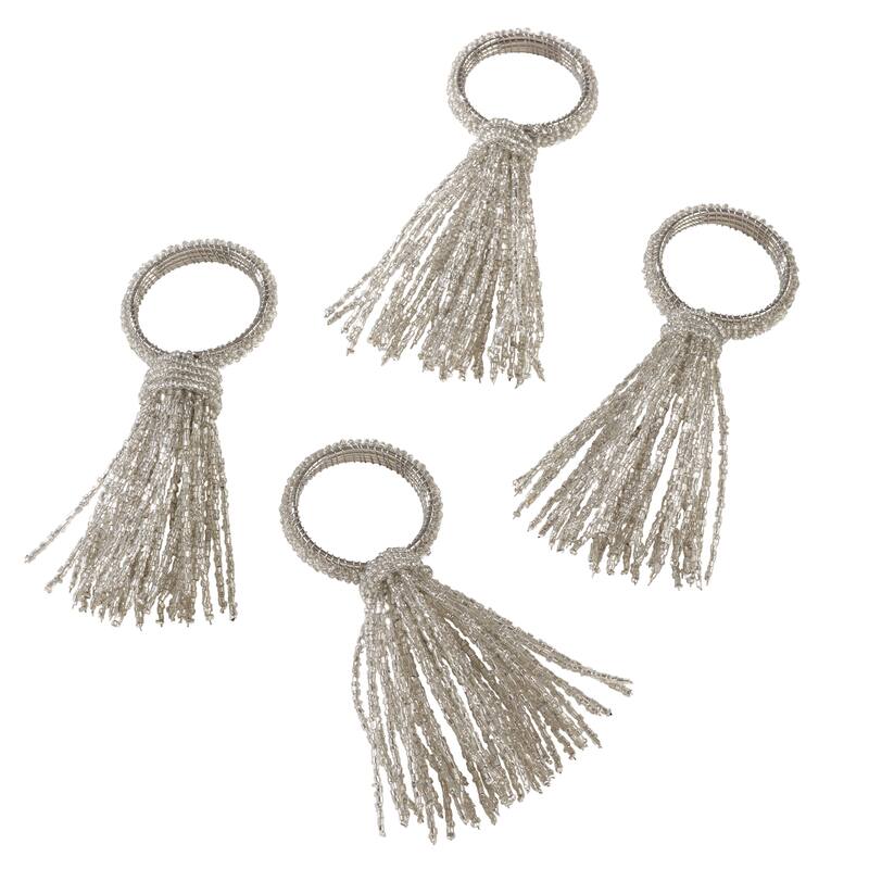 Beaded Spray Design Event Napkin Ring - Set of 4