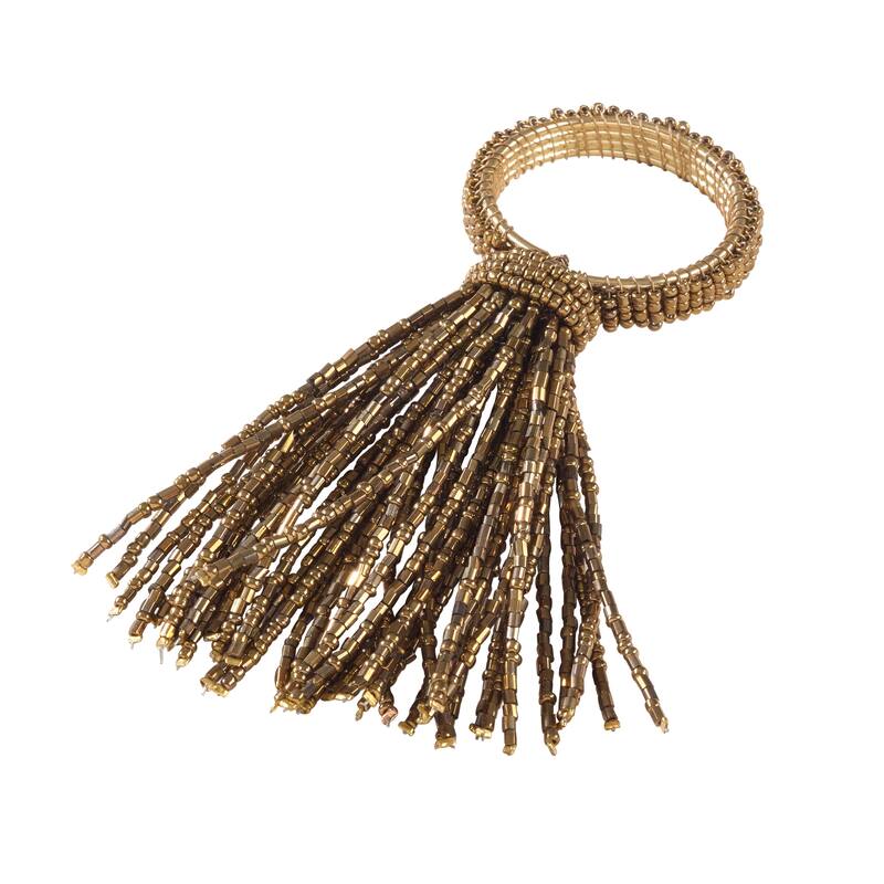 Beaded Spray Design Event Napkin Ring - Set of 4