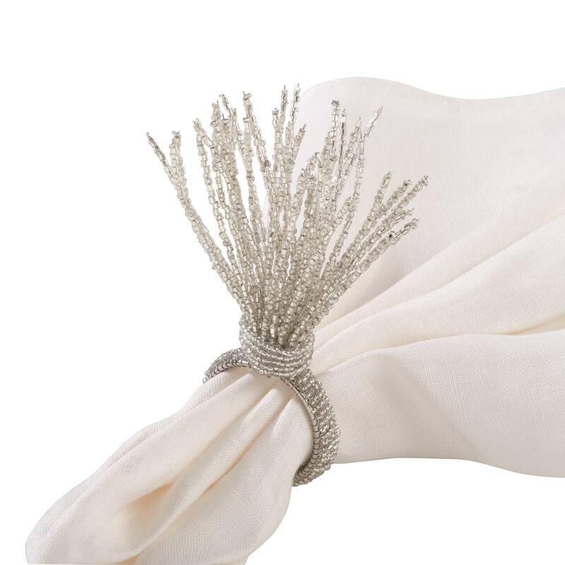 Beaded Spray Design Event Napkin Ring - Set of 4