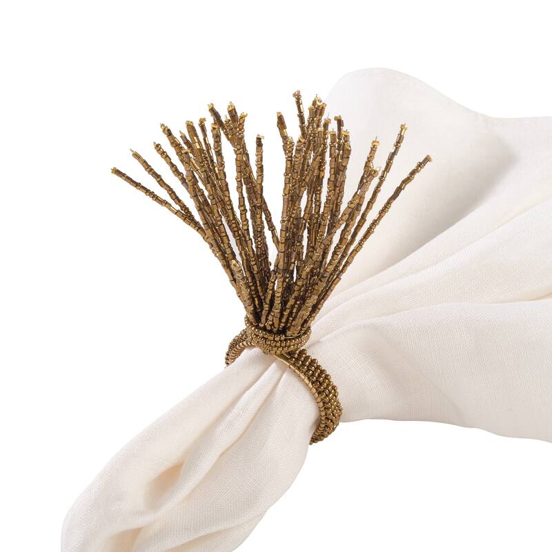 Beaded Spray Design Event Napkin Ring - Set of 4