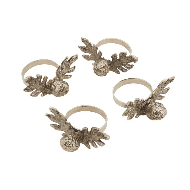 Pinecone Design Rustic Style Napkin Ring - Set of 4