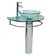 preview thumbnail 1 of 1, Fresca Attrazione Glass/Stainless Steel Bathroom Pedestal Sink