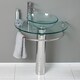 preview thumbnail 2 of 1, Fresca Attrazione Glass/Stainless Steel Bathroom Pedestal Sink