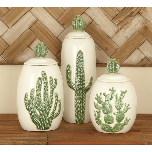 Studio 350 Ceramic Jar Set of 3, 10 inches, 12 inches, 14 inches high