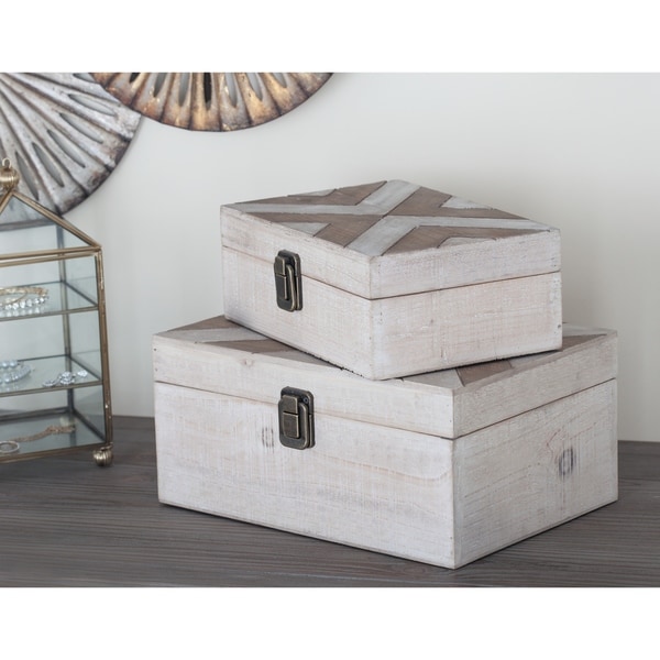 Studio 350 Wood Box Set of 2, 10 inches, 12 inches wide