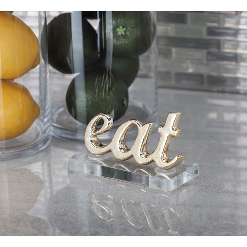 Multi Aluminum Glam Decorative Sign Set of 2 2 x 4 x 2