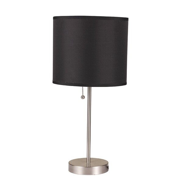 Q-Max Pull 18.5" Table Lamp, Black