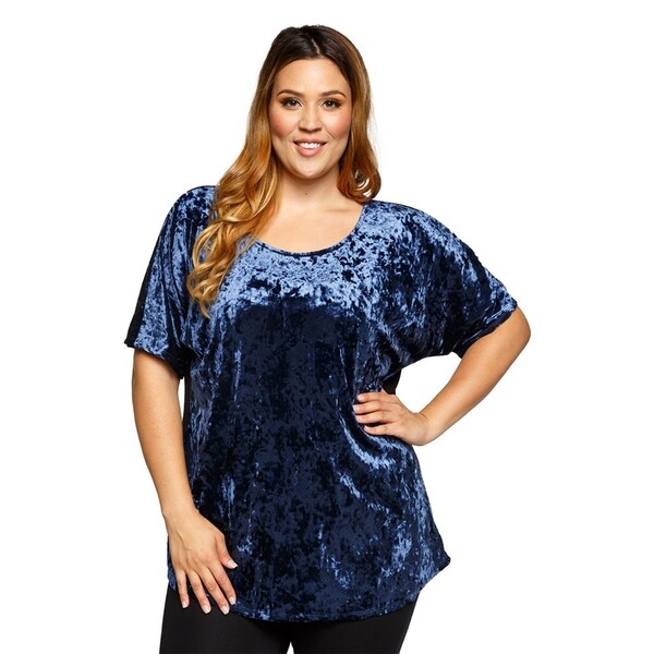 plus size crushed velvet top