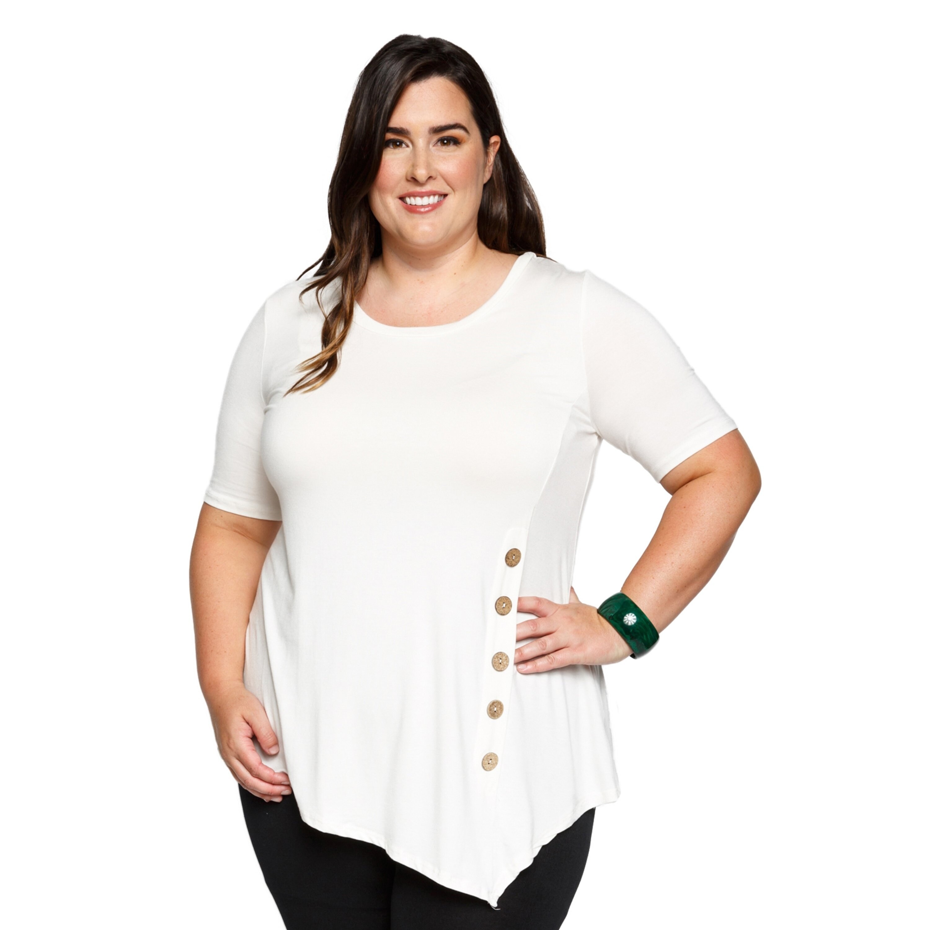 plus size white flowy shirt