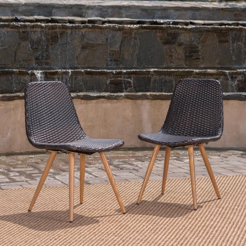 Gila Outdoor Wicker Dining Chair (Set of 2) by Christopher Knight Home