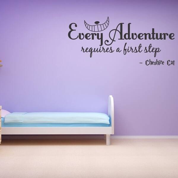 Every Adventure Requires a First Step Cheshire Cat Wall Vinyl - Bed ...