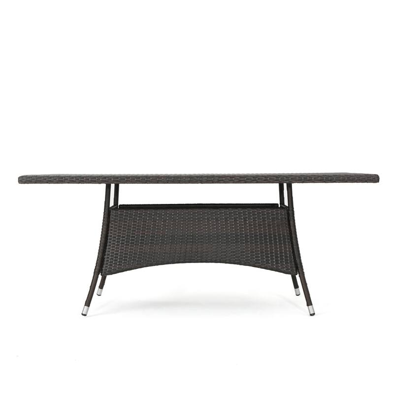 Ezra Outdoor 7-Piece Rectangle Wicker Dining Set by Christopher Knight Home
