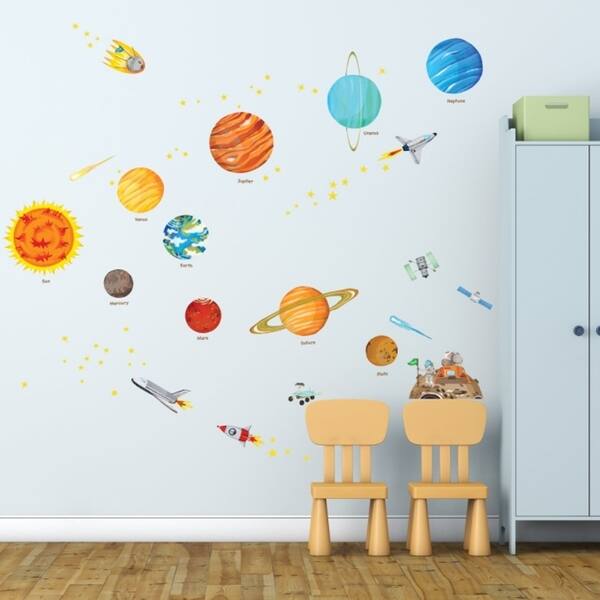 The Solar System Peel And Stick Nursery Kids Wall Vinyl Decals