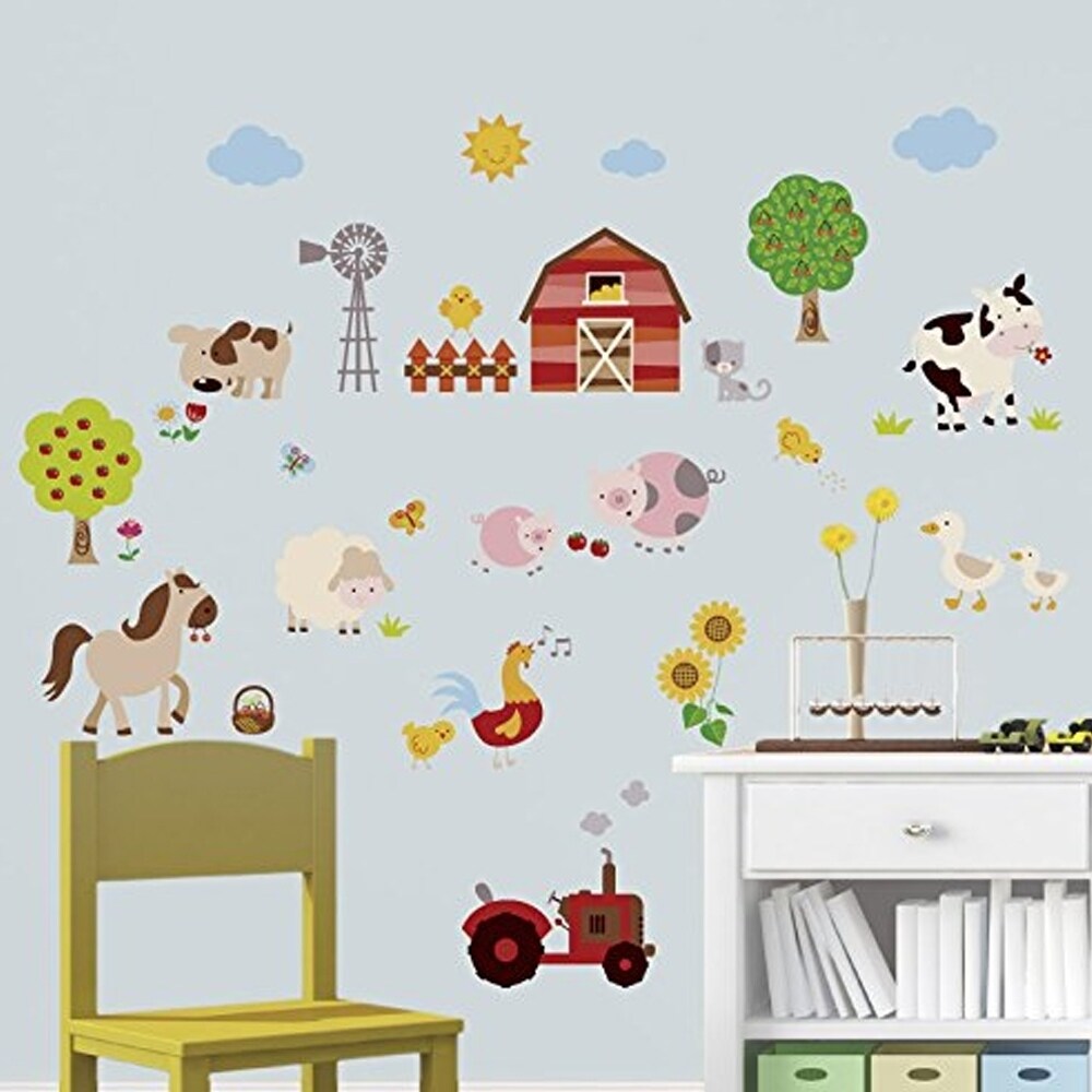 Shop Farm Friends Baby Nursery Peel Stick Wall Art Sticker Decal Wall Vinyl On Sale Overstock 17620701