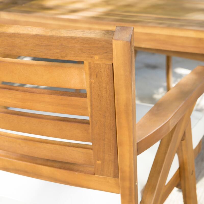 Della - Hermosa 7 piece Acacia Wood Dining Set by Christopher Knight Home