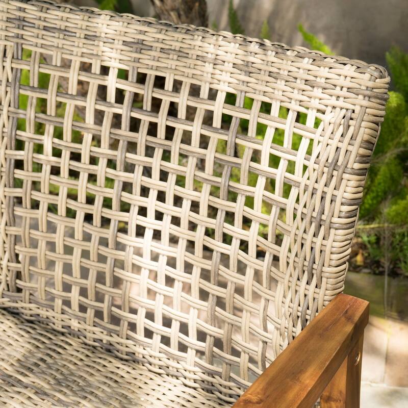 Hampton Outdoor 4-piece Acacia Chat Set by Christopher Knight Home