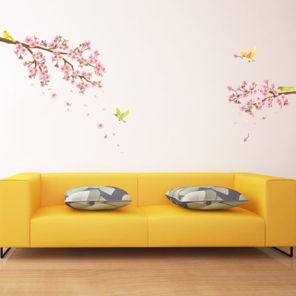 Cherry Blossoms & Birds Peel and Stick Nursery Kids Wall Decals Stickers Wall Vinyl