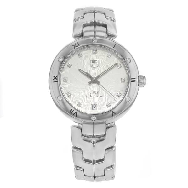 Shop Tag Heuer Link Wat2312 Ba0956 Stainless Steel Diamonds Automatic Ladies Watch Overstock 17623586