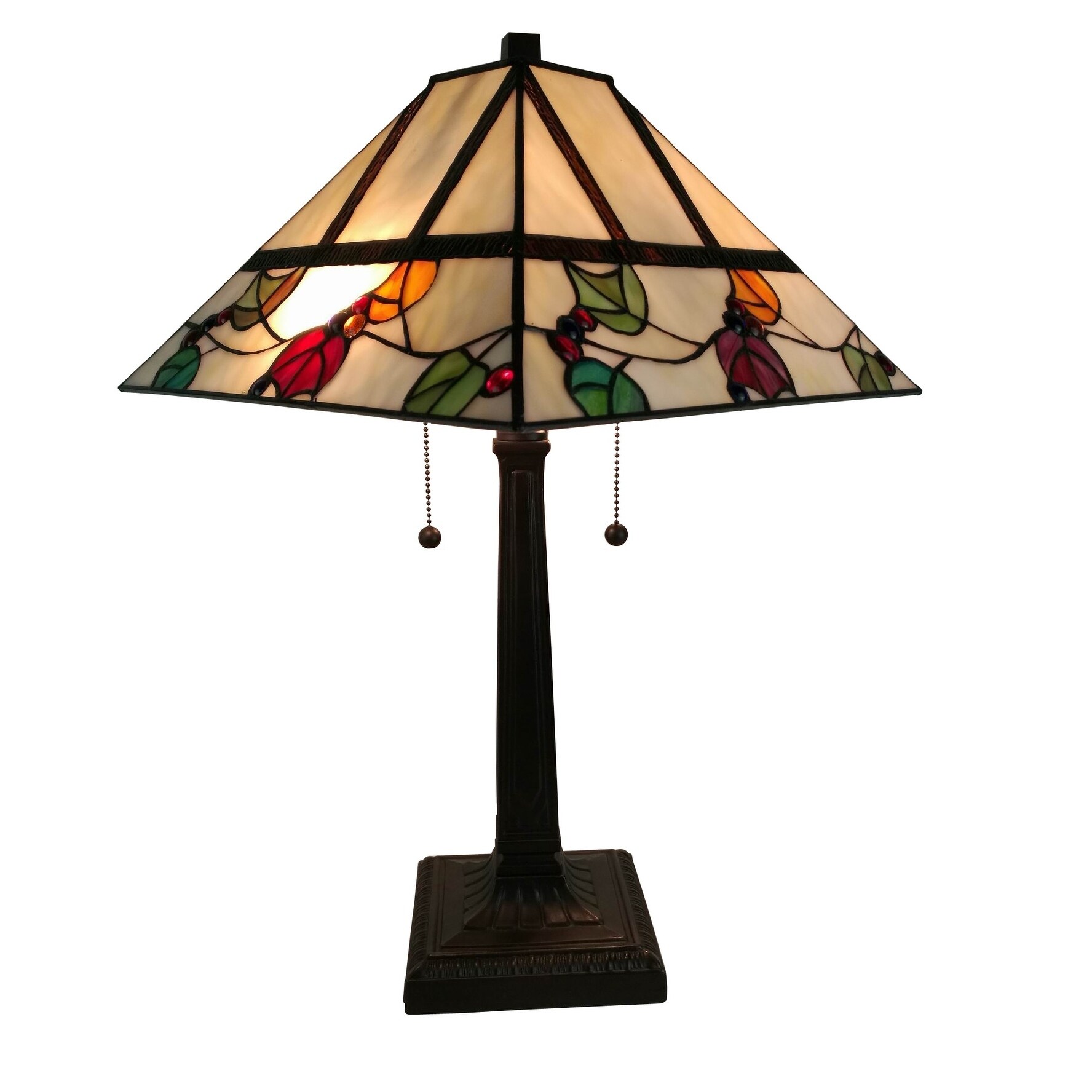 Tiffany Style Table Lamp Mission 22 Tall Stained Glassorange Decor Night Stand Bedroom Handmade Am301tl14 Amora Lighting