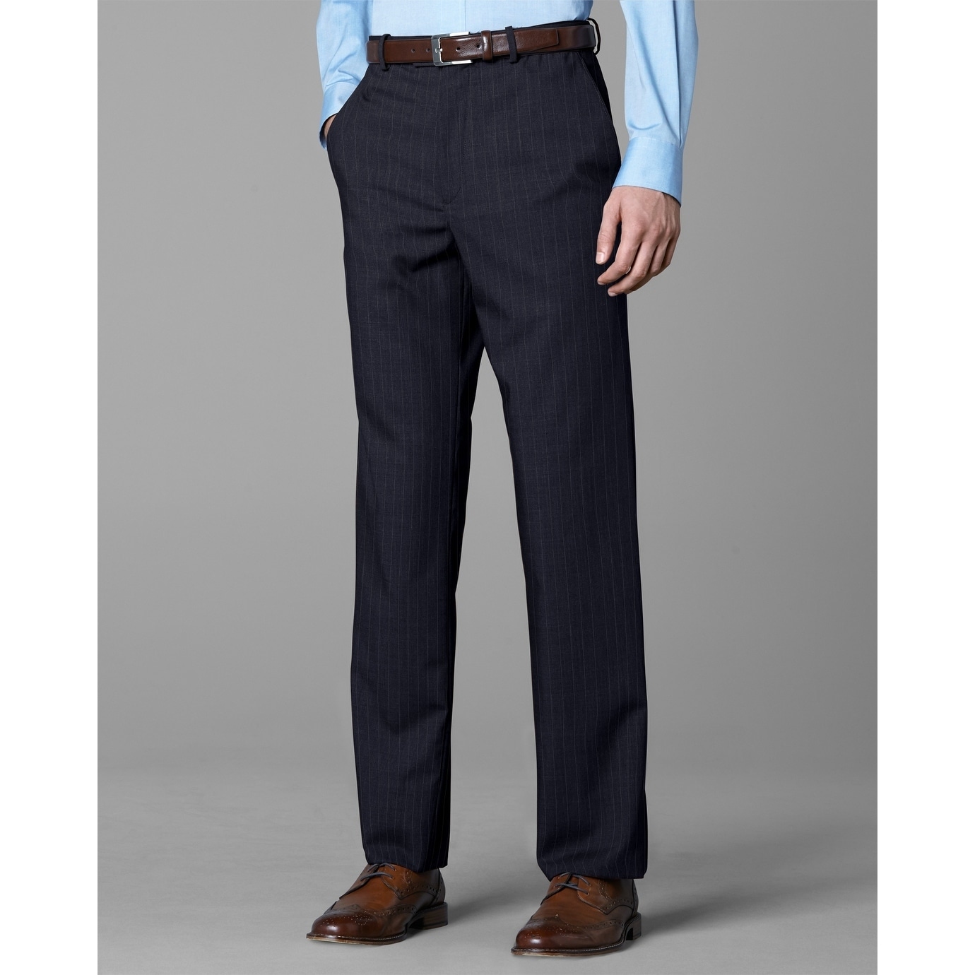 navy pinstripe pants mens