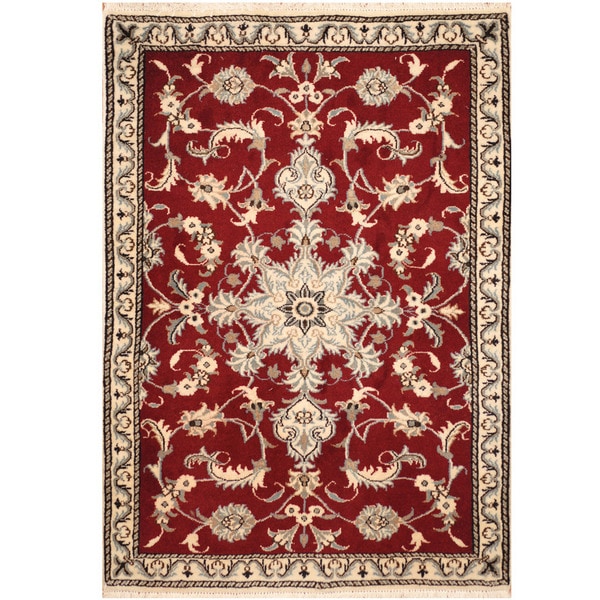 Handmade Herat Oriental Persian Nain Wool & Silk Rug (Iran) - 2'11 x 4'3