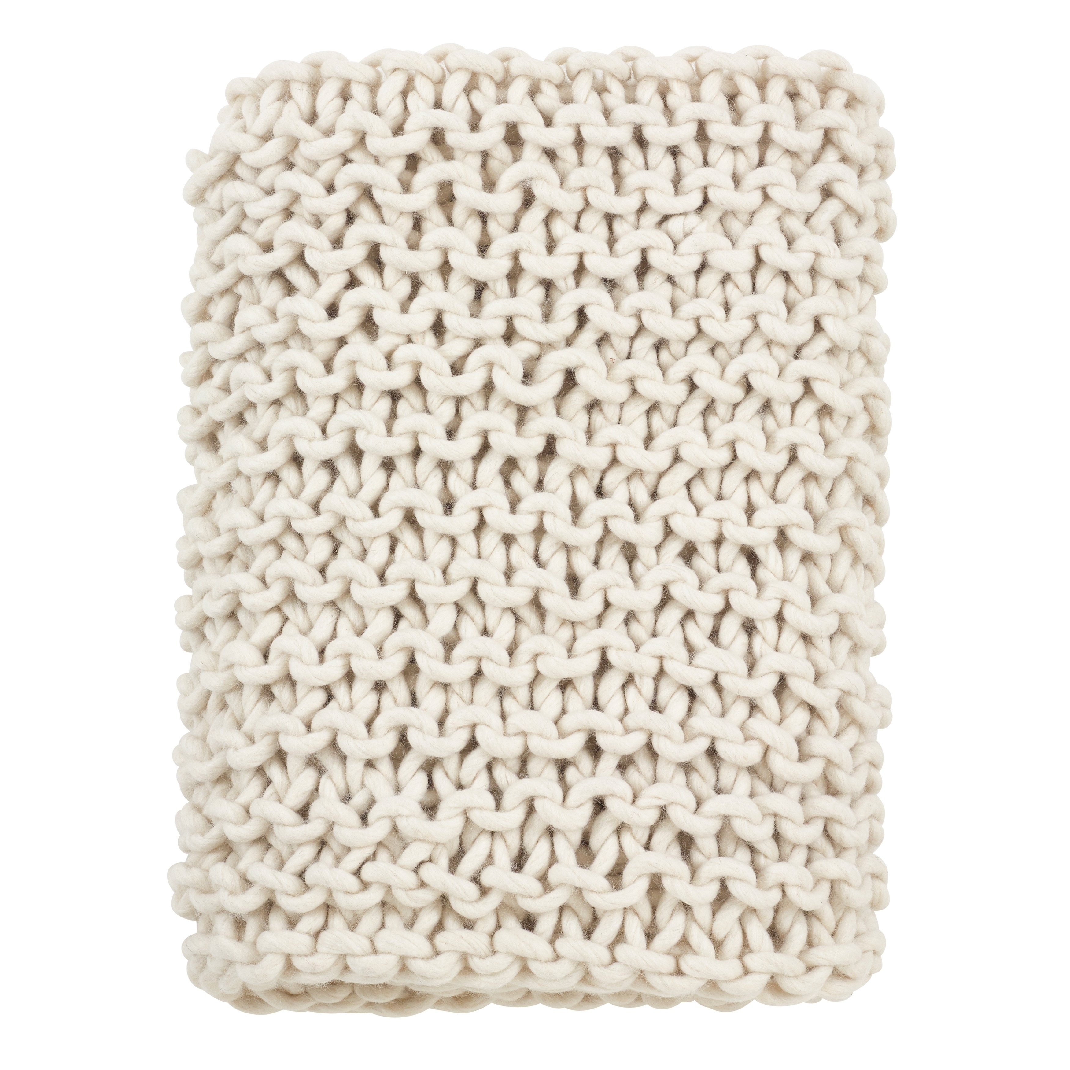 Chunky Cable Knit Premium 100% Wool Throw Blanket 