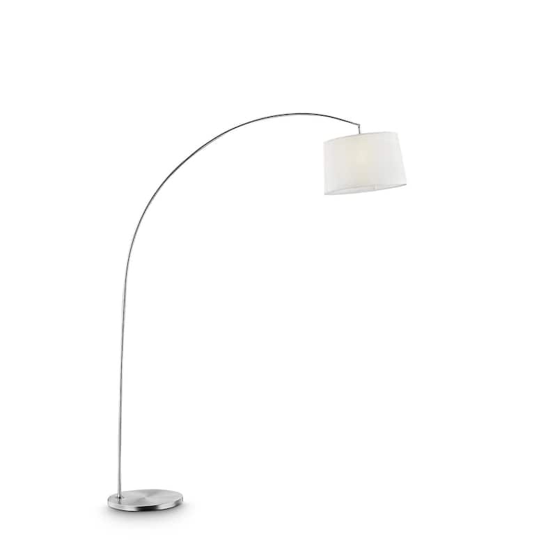 Ore International Oma Collection Brushed Nickel Arch Floor Lamp