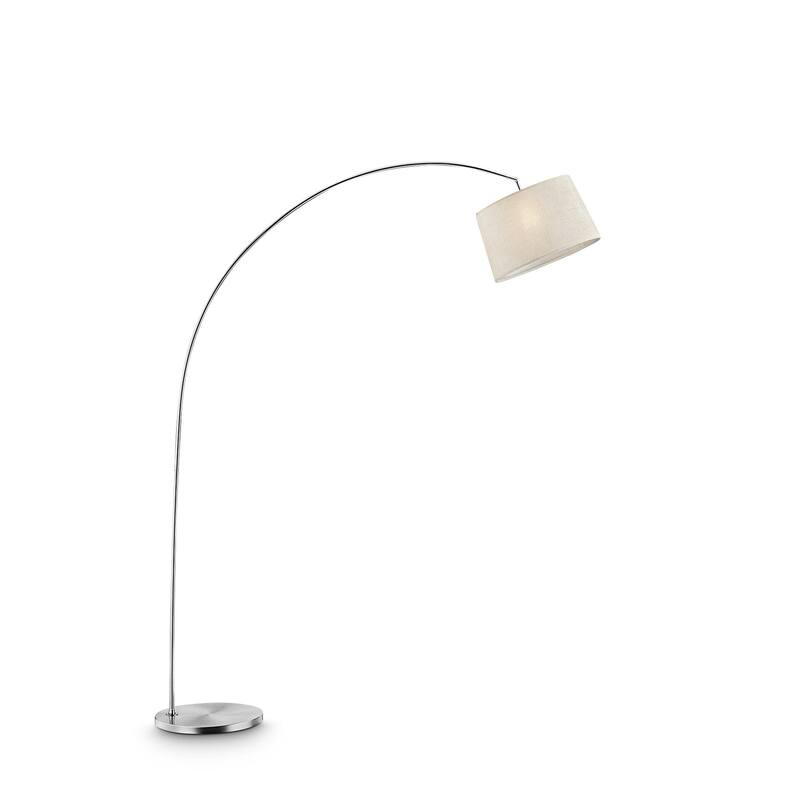 Ore International Oma Collection Brushed Nickel Arch Floor Lamp