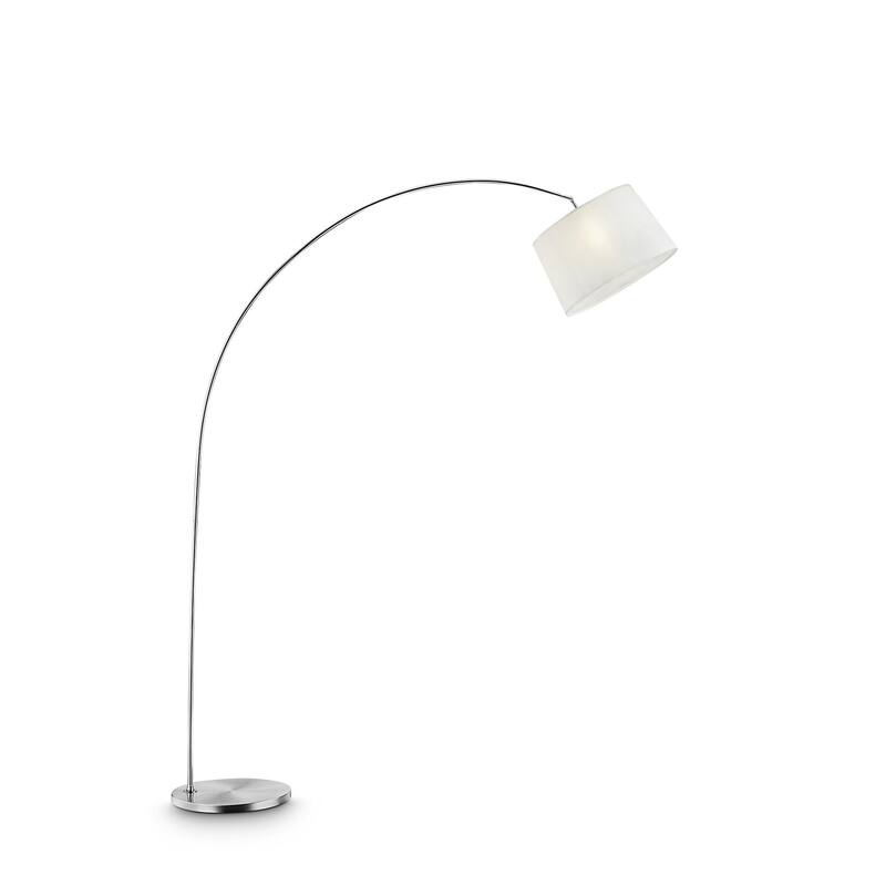 Ore International Oma Collection Brushed Nickel Arch Floor Lamp
