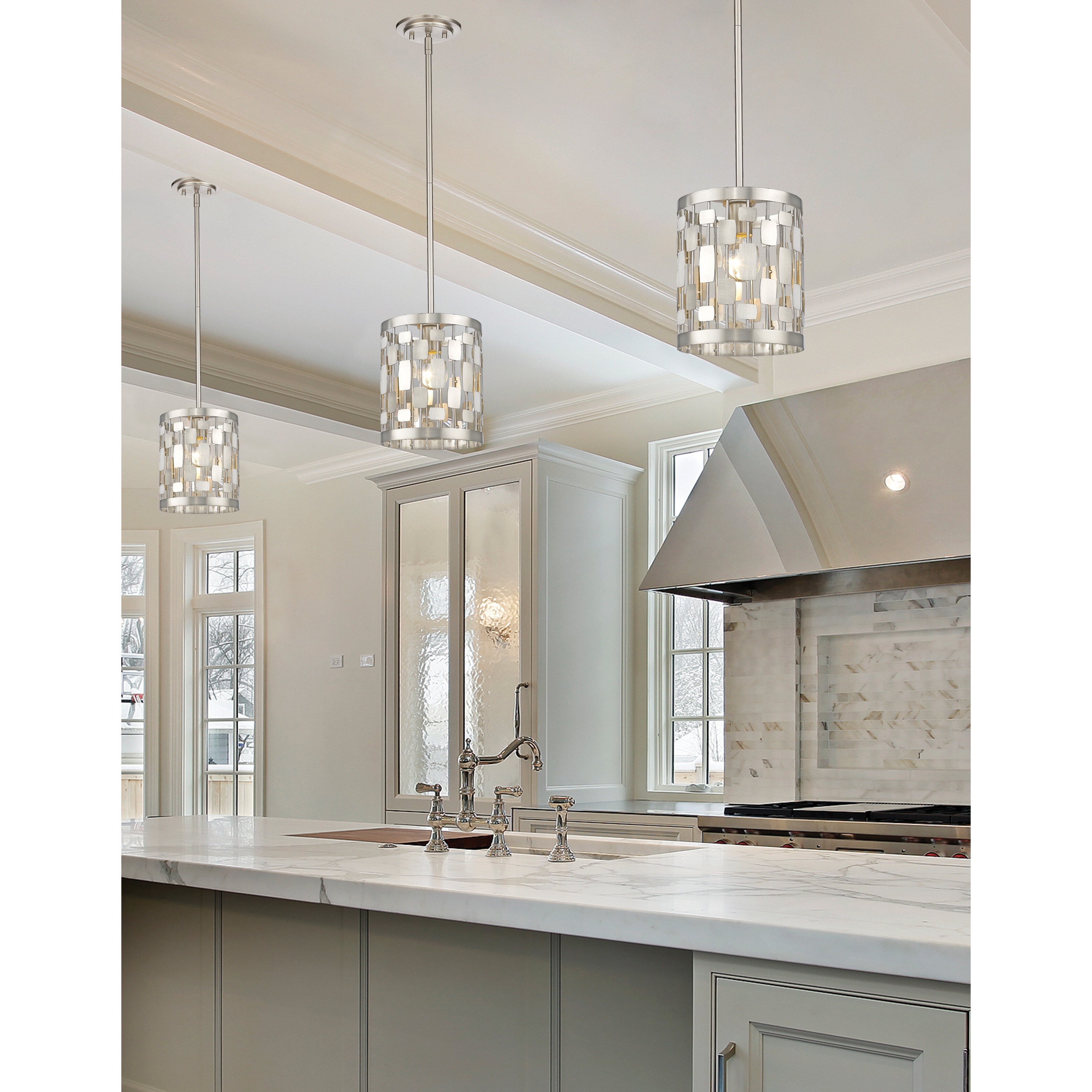 Z Lite Almet Brushed Nickel 1 Light Mini Pendant As Is Item Z Lite Almet Brushed Nickel 1 Light Mini Pendant As Is Item