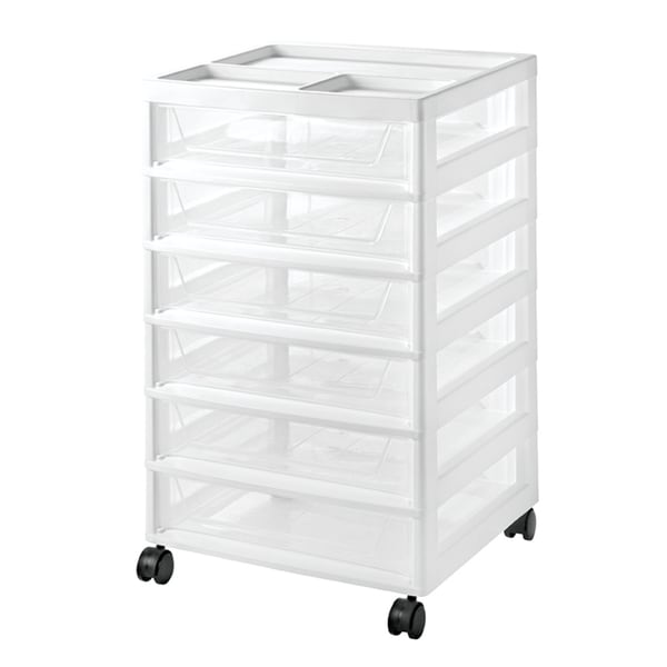 IRIS 6-Drawer Scrapbook Cart, White