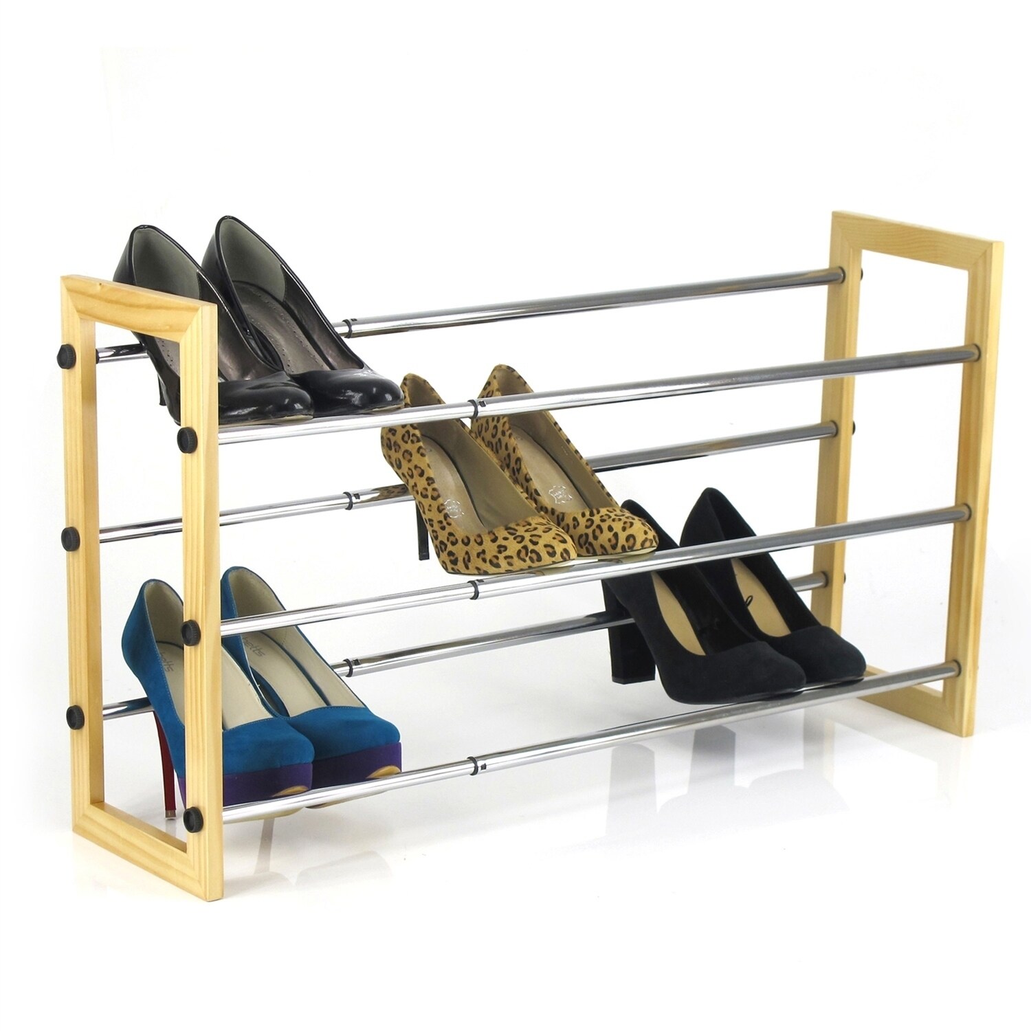 Shop Black Friday Deals On Sweet Home Collection 3 Tier Expandable Shoe Rack 24 To 48 X21 X8 Overstock 17625135