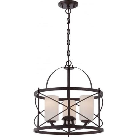 Nuvo Lighting Ginger Old Bronze-finish Metal/Glass 3-light Pendant - Diameter 16.00", Height 17" - Diameter 16.00", Height 17"