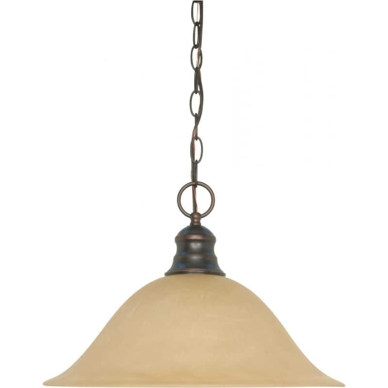 1 Light 16" Hanging Dome Pendant