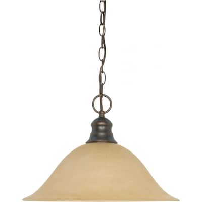 1 Light 16" Hanging Dome Pendant