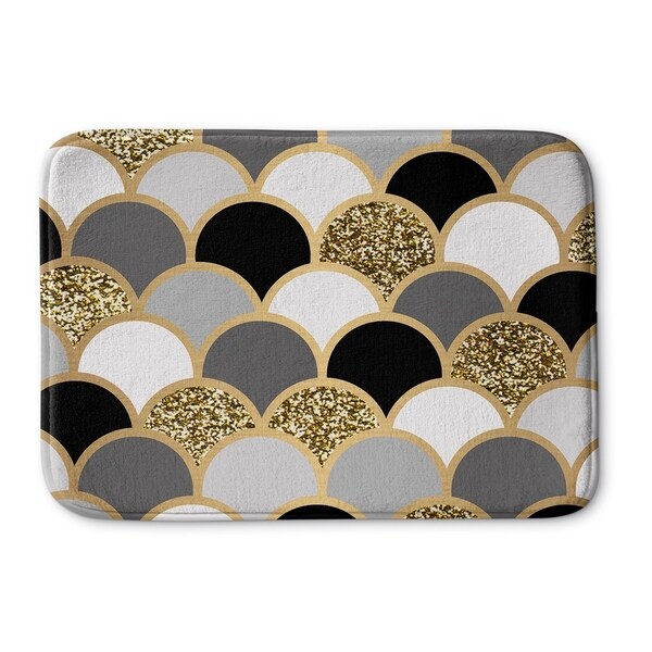 Kavka Designs Black/Grey/Gold/White Scales Memory Foam Bath Mat