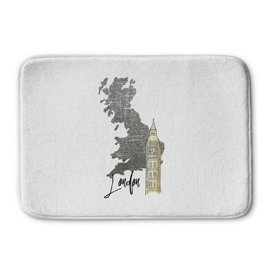 Kavka Designs Grey/Gold/White London Memory Foam Bath Mat