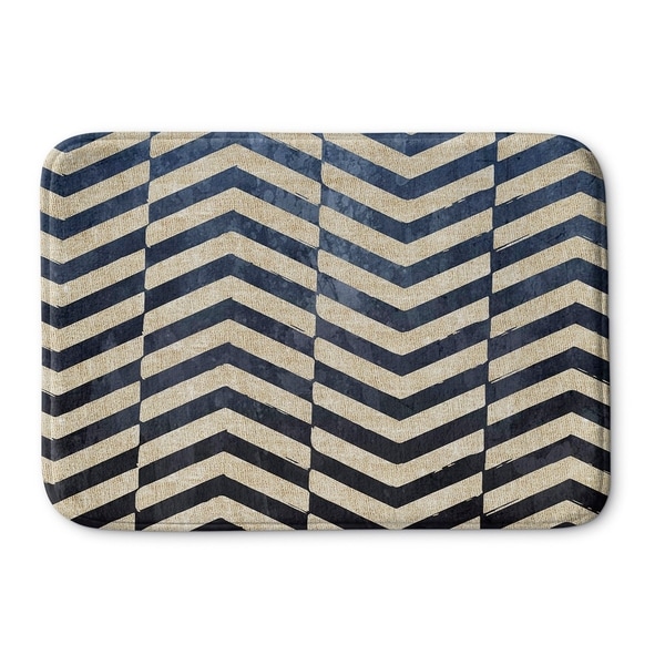 Kavka Designs Black/Ivory Chevron Cut Memory Foam Bath Mat