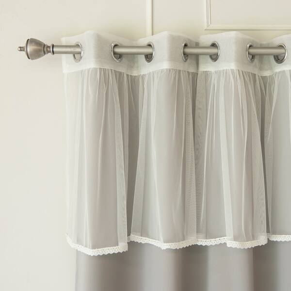 Shop Aurora Home Lace Trim Valance Mix Match Blackout Curtain