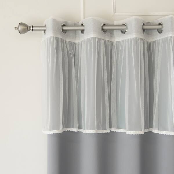 Shop Aurora Home Lace Trim Valance Mix Match Blackout Curtain