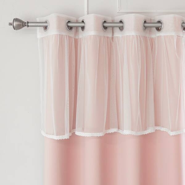 Shop Aurora Home Lace Trim Valance Mix Match Blackout Curtain