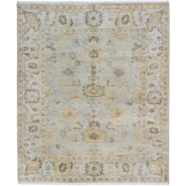 eCarpetGallery Hand-Knotted Royal Ushak Grey Wool Rug (8'4 x 9'10)