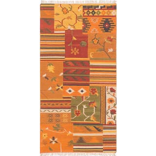 Orange 4 X 7 Rugs Area For Less Ecarpetgallery Flatweave Izmir Kilim Orange Wool 4 0 X 7 11