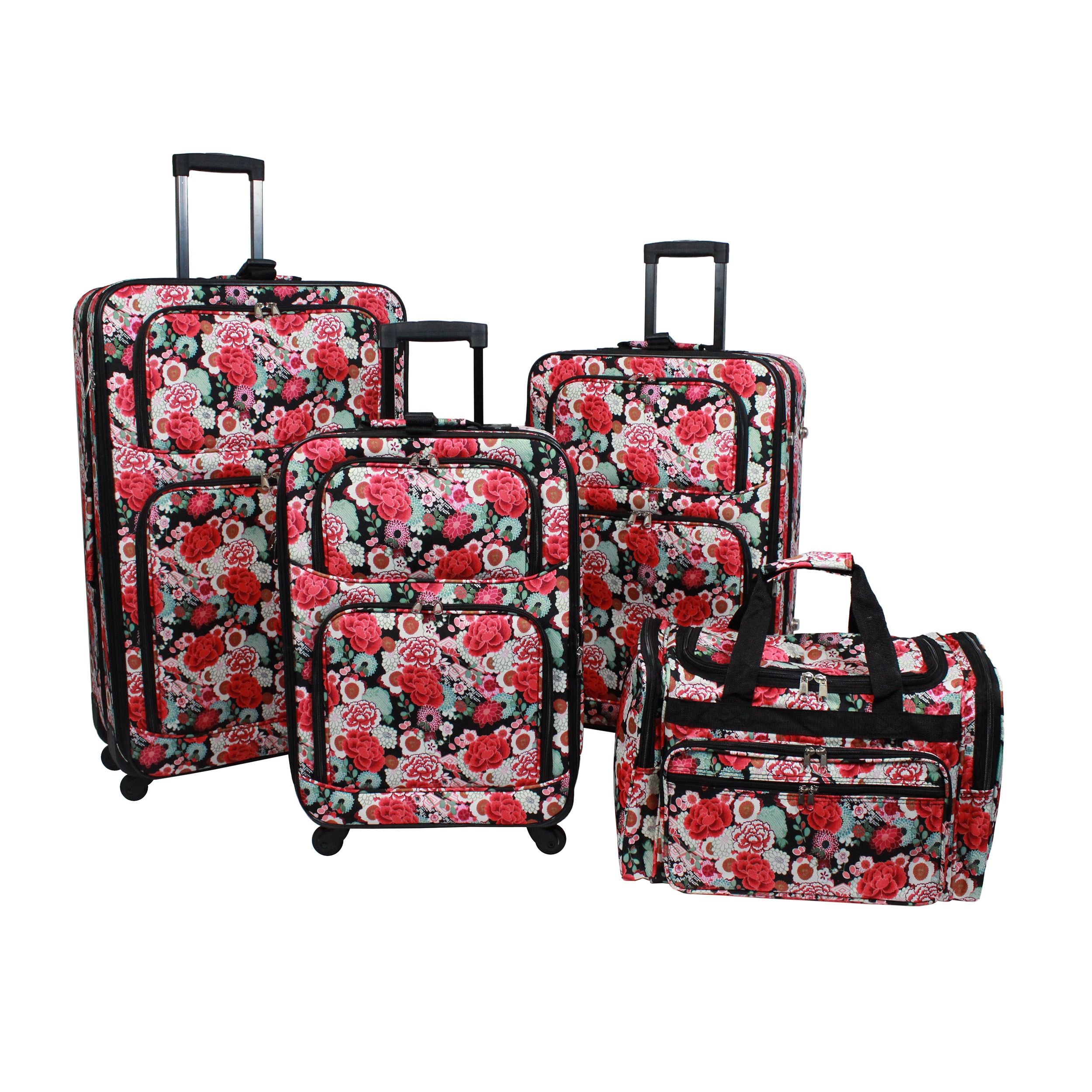 floral rolling luggage